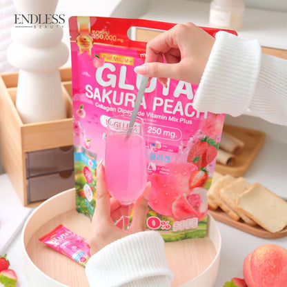 Gluta Sakura Peach Collagen Dipeptide Vitamin Mix Plus